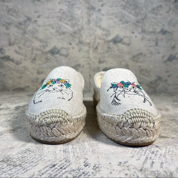 Soludos Espadrille Flat with embroiled cat - Picture 3 of 10